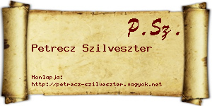 Petrecz Szilveszter névjegykártya