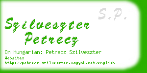 szilveszter petrecz business card